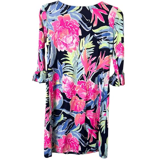 LILLY PULITZER Sophie Floral UPF 50+ Ruffle Dress XS - Picture 5 of 6